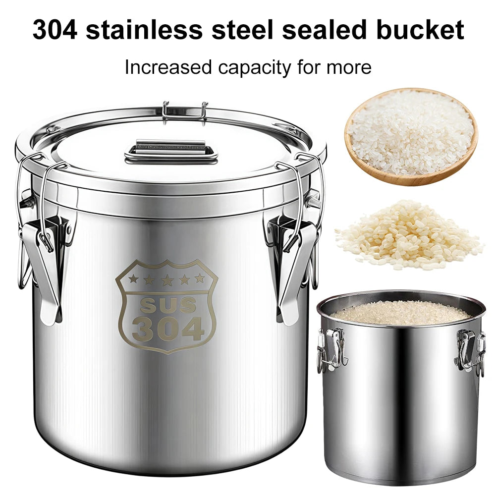Stainless Steel Airtight Canister - Food Storage Container with Seal Lid