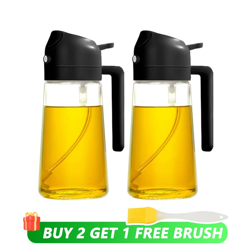 2-in-1 Oil Spray Bottle 500ml - Healthy Cooking Made Easy