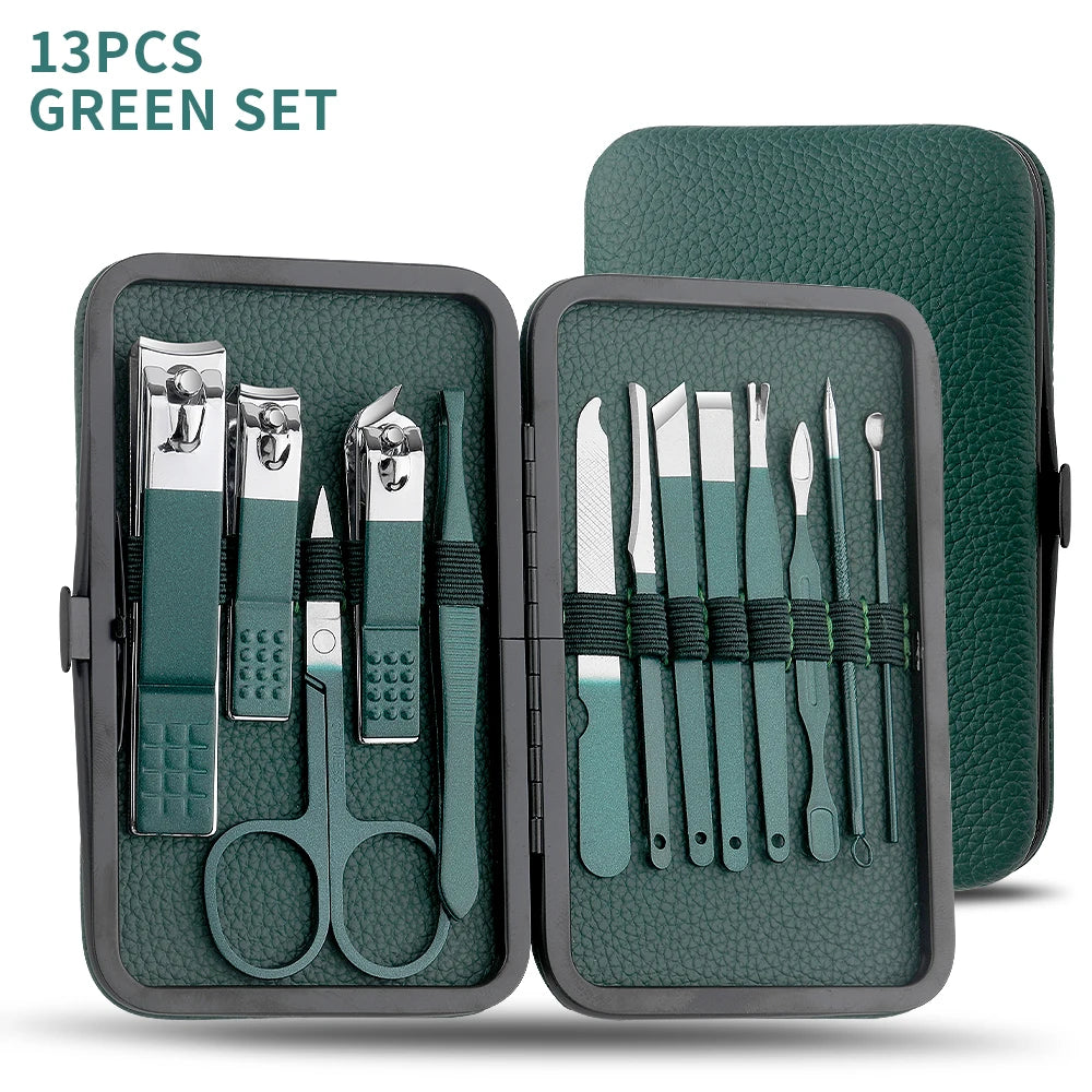 Stainless Steel Nail Clipper Set - Professional Manicure & Pedicure Tool Kit (7/13/24 Pieces)