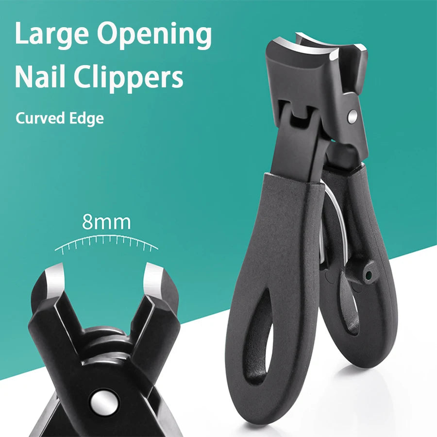 Portable Ultra Sharp Nail Clippers - Stainless Steel Wide Jaw for Thick Toenails