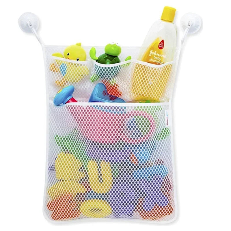 Kids Bath Toy Storage Bag — Waterproof Mesh Hanging Organizer with Cute Animal Prints
