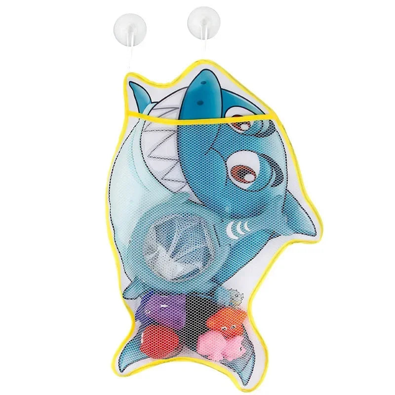 Kids Bath Toy Storage Bag — Waterproof Mesh Hanging Organizer with Cute Animal Prints