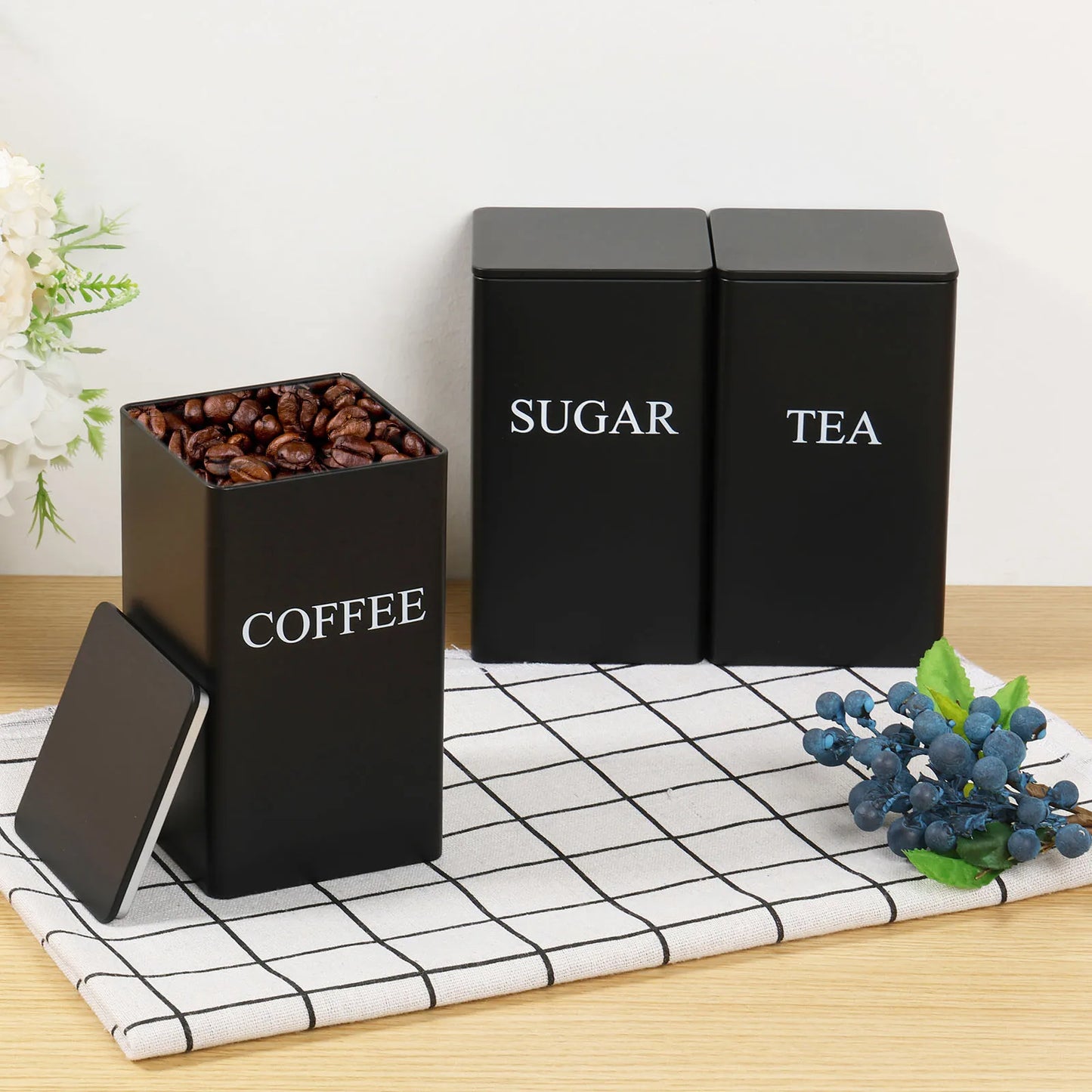 ✨ 3 Piece set- Modern Airtight Kitchen Canisters – Clean & Organized Storage Set