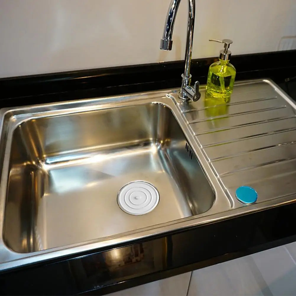 Universal Silicone Bathtub Drain Stopper - 4.3" Flat Plug for Tub, Sink & Shower