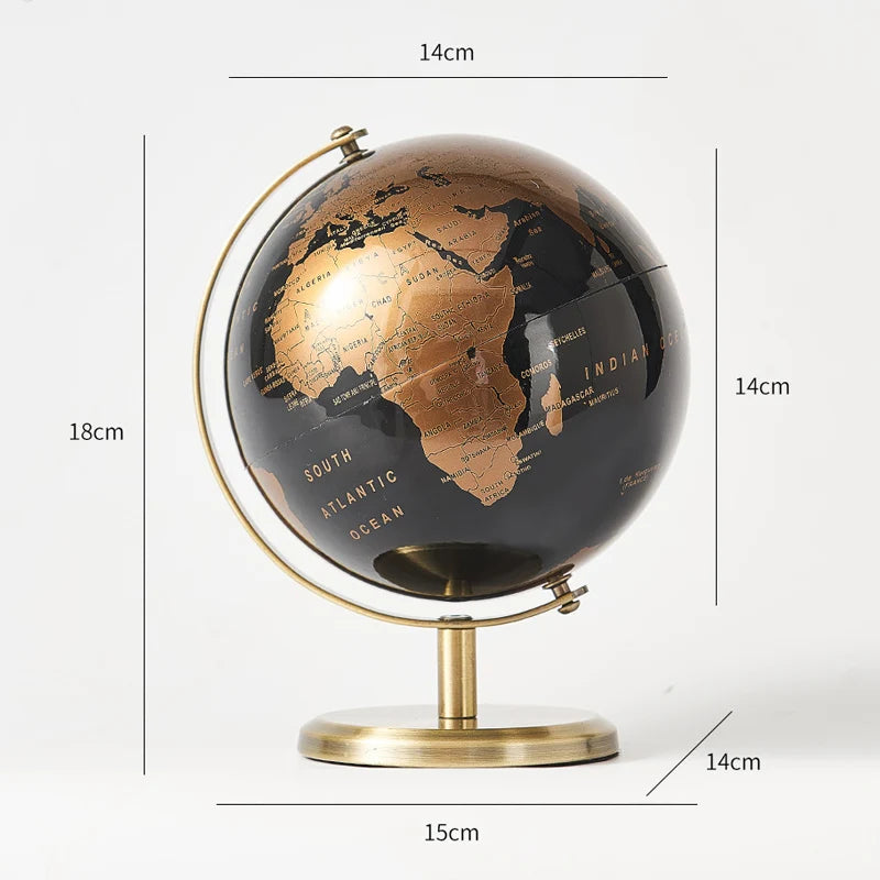 Retro World Globe - Educational Desk Décor for Kids Learning & Geography Study