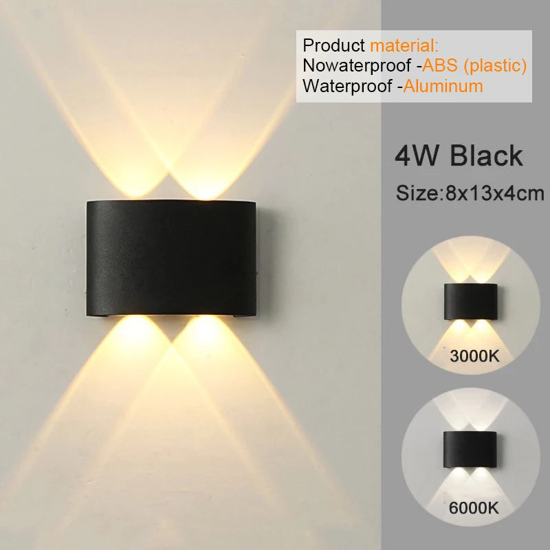 Modern LED Wall Sconces - Up Down Indoor/Outdoor Wall Mount Lights for Living Room & Hallway