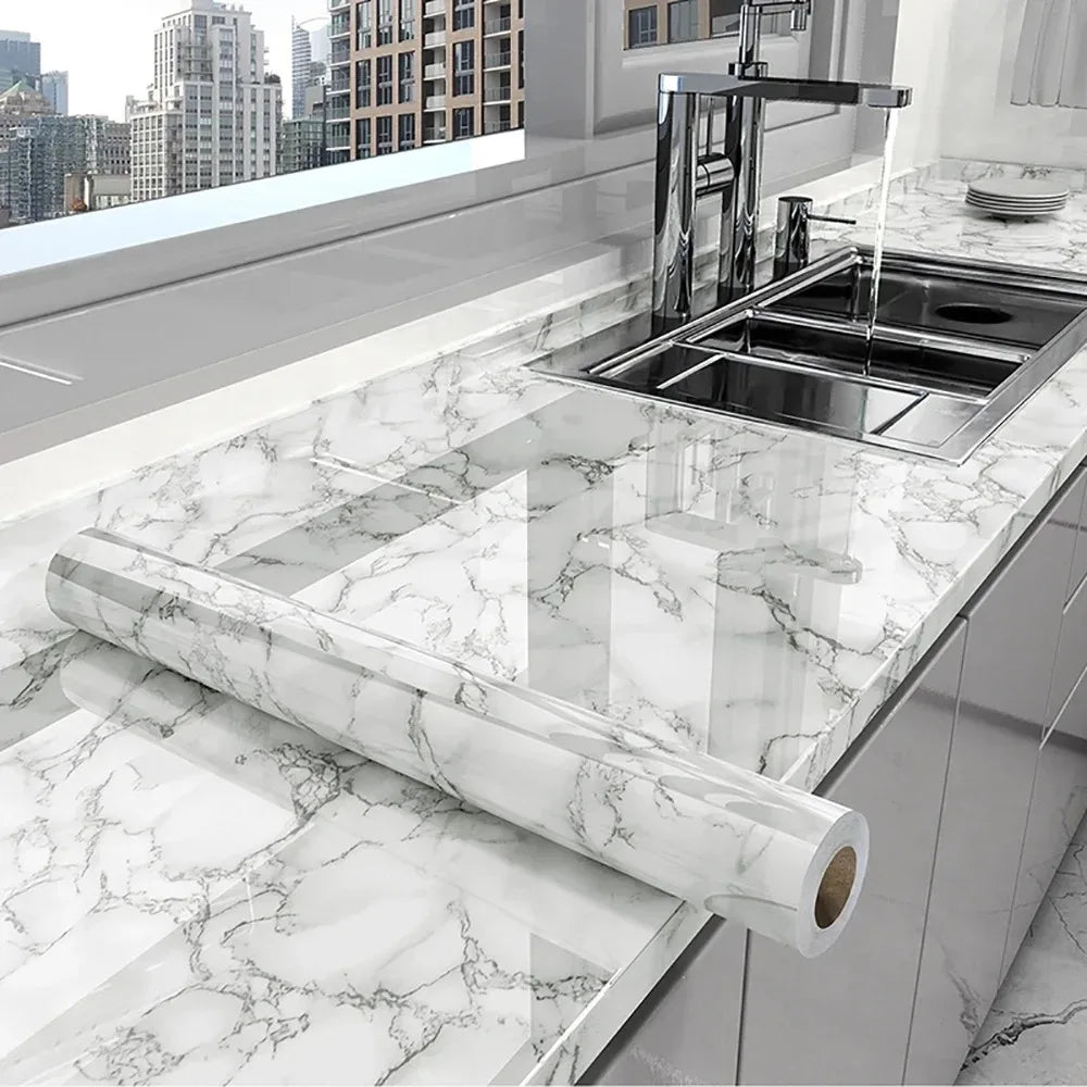 Marble Peel and Stick Wallpaper - Waterproof Self-Adhesive Contact Paper (40cm Wide)