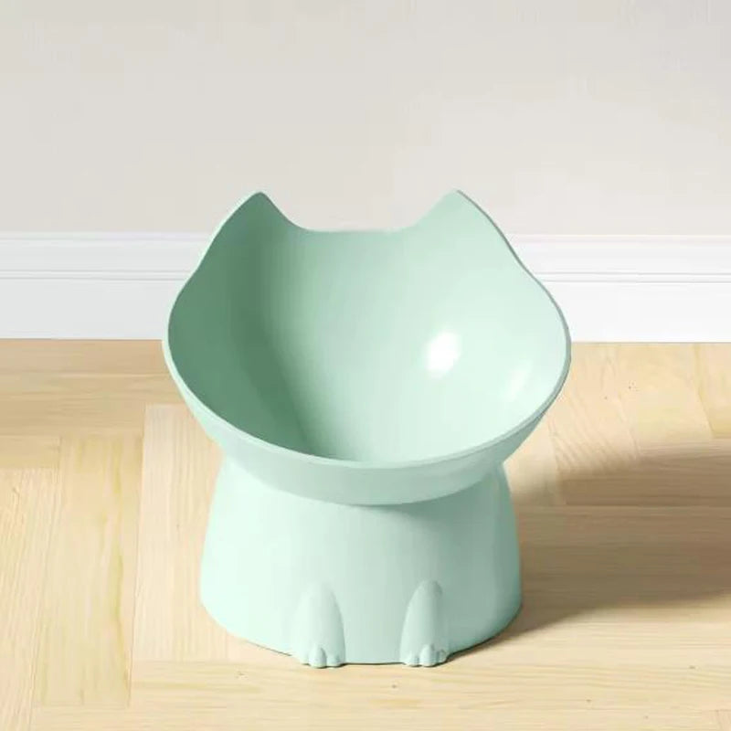 Elevated Cat-Shaped Pet Feeding Bowl – Raised Food & Water Dish for Cats