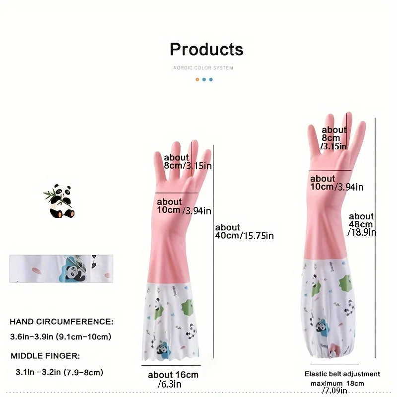 Waterproof Long Sleeve Dishwashing Gloves – Anti-Slip Cleaning & Household Work Gloves