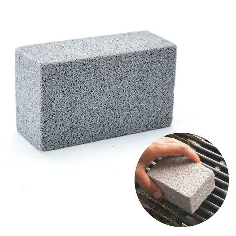 BBQ Grill Cleaning Brush Brick - Pumice Stone Block for Barbecue Rack & Outdoor Kitchen