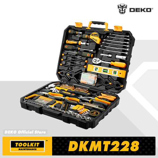 DEKO 228-Piece Home & Auto Repair Tool Set with Storage Case