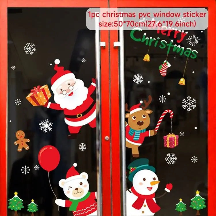 Christmas Window Stickers - Festive Holiday Decals for Home & Kids Room