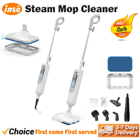 INSE F2 Steam Mop — 6-in-1 High-Temperature Steam Cleaner for Floors, Carpet & Kitchen