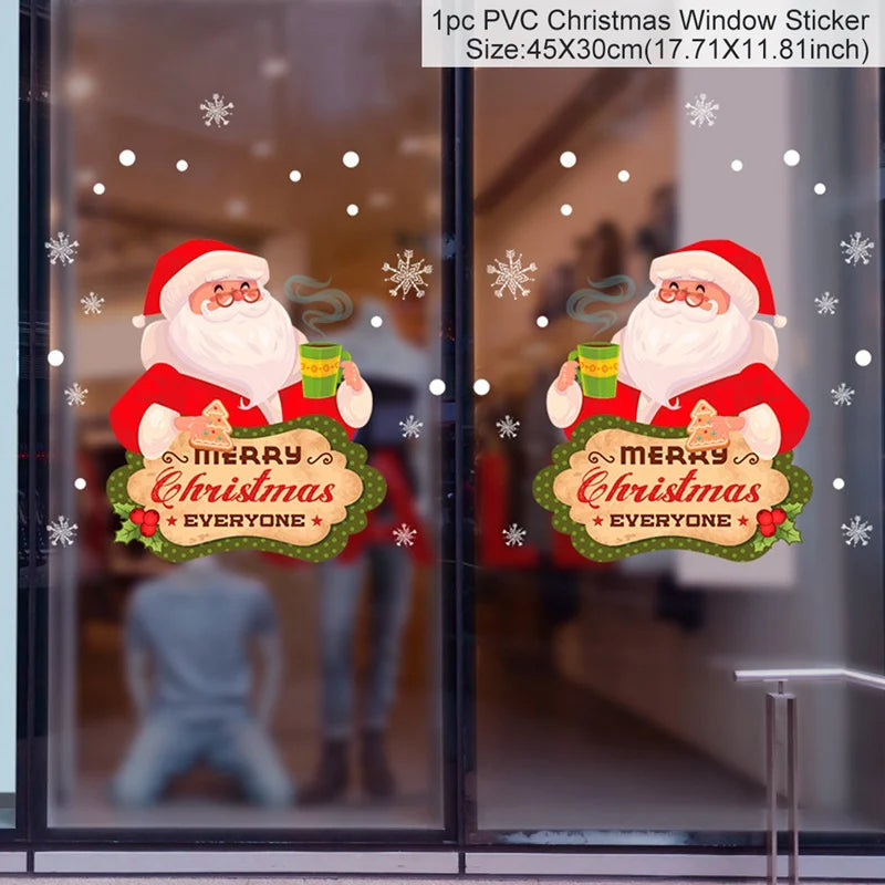 Christmas Window Stickers - Festive Holiday Decals for Home & Kids Room