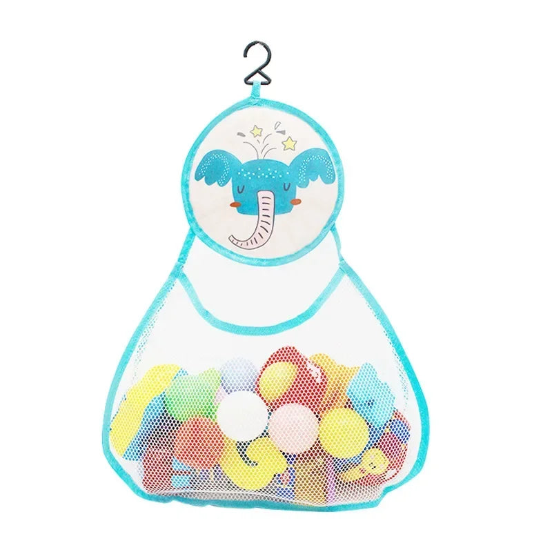 Kids Bath Toy Storage Bag — Waterproof Mesh Hanging Organizer with Cute Animal Prints