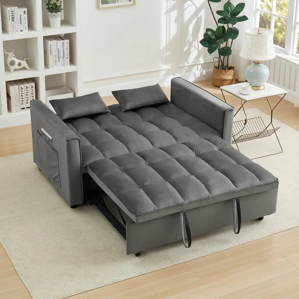 Convertible Sleeper Sofa Bed - 3-in-1 Pull-Out Loveseat for Small Spaces