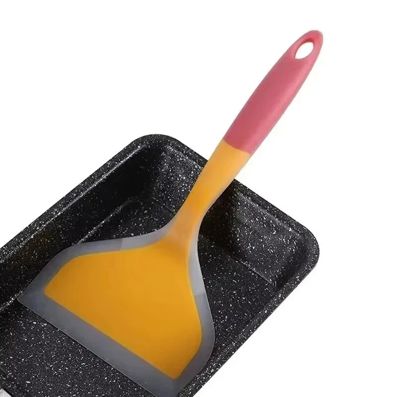Silicone Pancake Spatula - Heat-Resistant Wide Turner for Eggs, Beef & Pizza