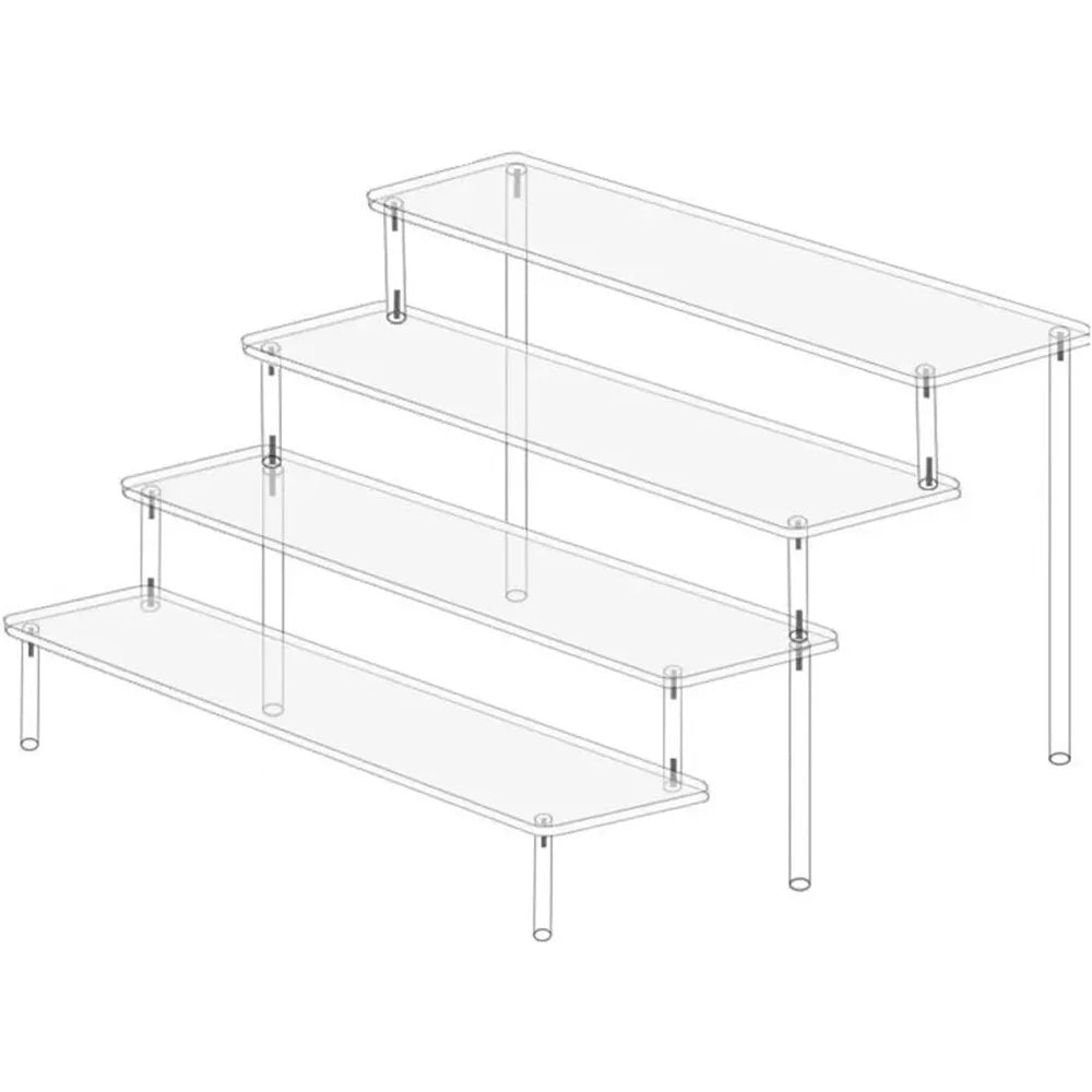 Acrylic Tiered Display Organizer – Clear Multi-Level Storage Stand