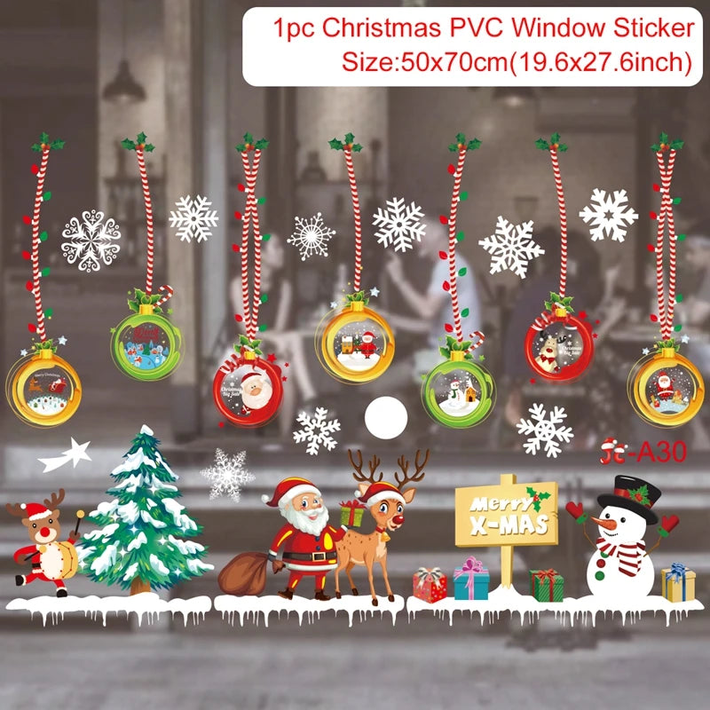 Christmas Window Stickers - Festive Holiday Decals for Home & Kids Room