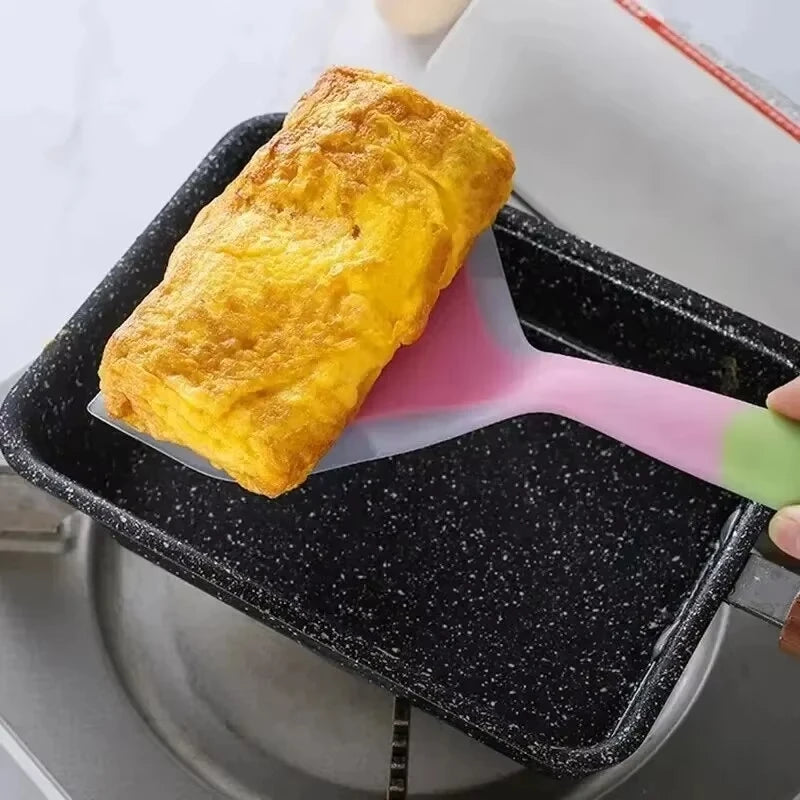 Silicone Pancake Spatula - Heat-Resistant Wide Turner for Eggs, Beef & Pizza