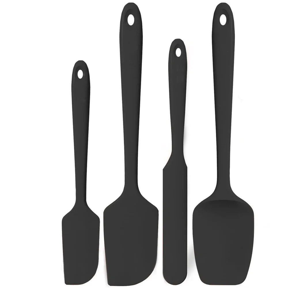Silicone Spatula Set 4-Piece - Heat Resistant Kitchen Utensils with Non-Slip Handles