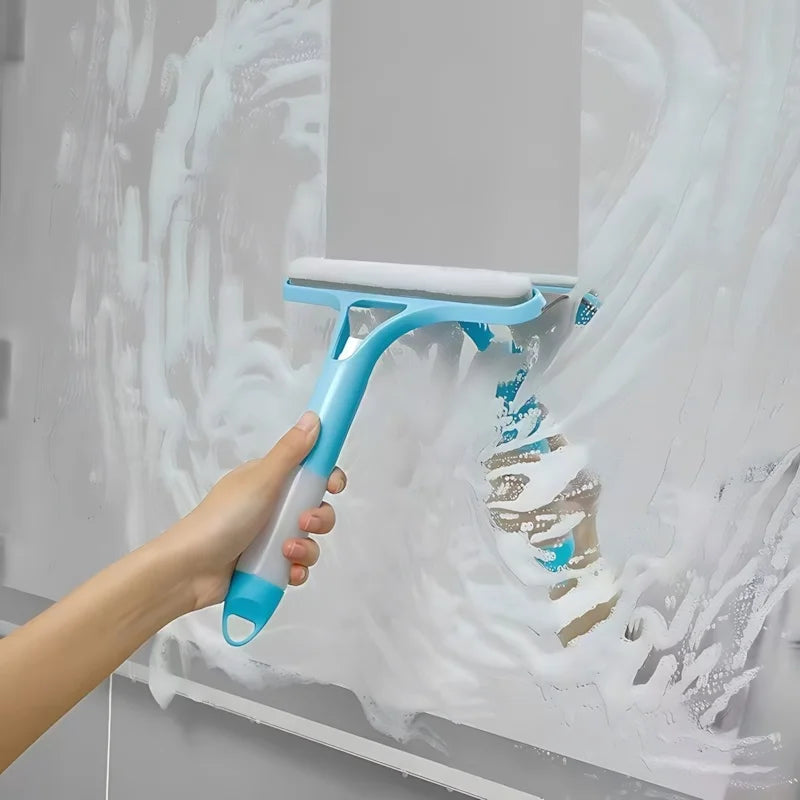 2-in-1 Spray Window Squeegee with Microfiber Scrubber
