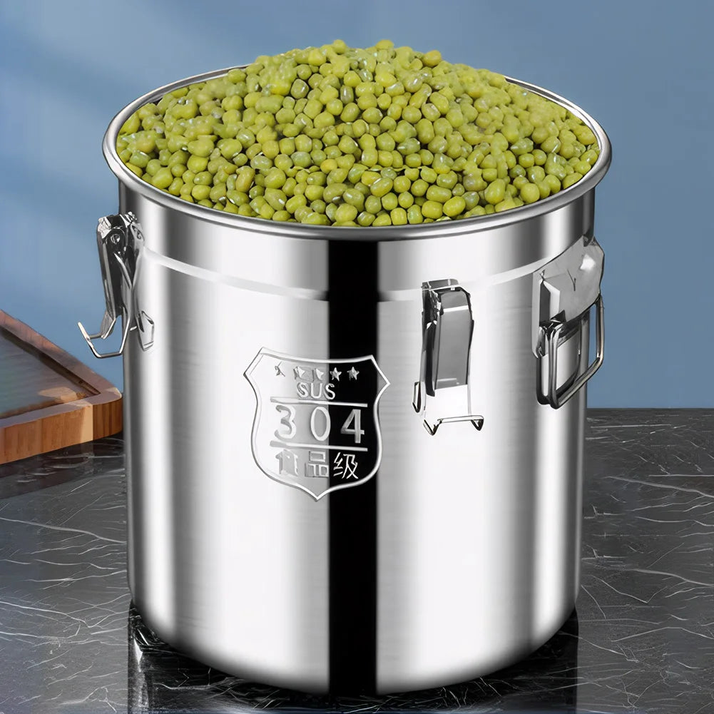 Stainless Steel Airtight Canister - Food Storage Container with Seal Lid