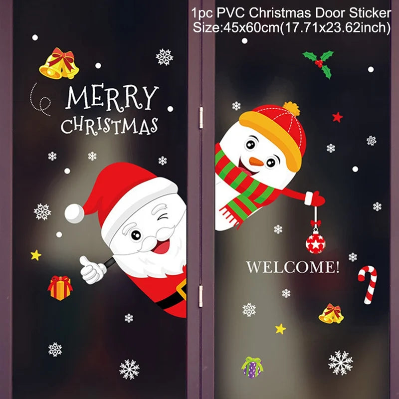 Christmas Window Stickers - Festive Holiday Decals for Home & Kids Room