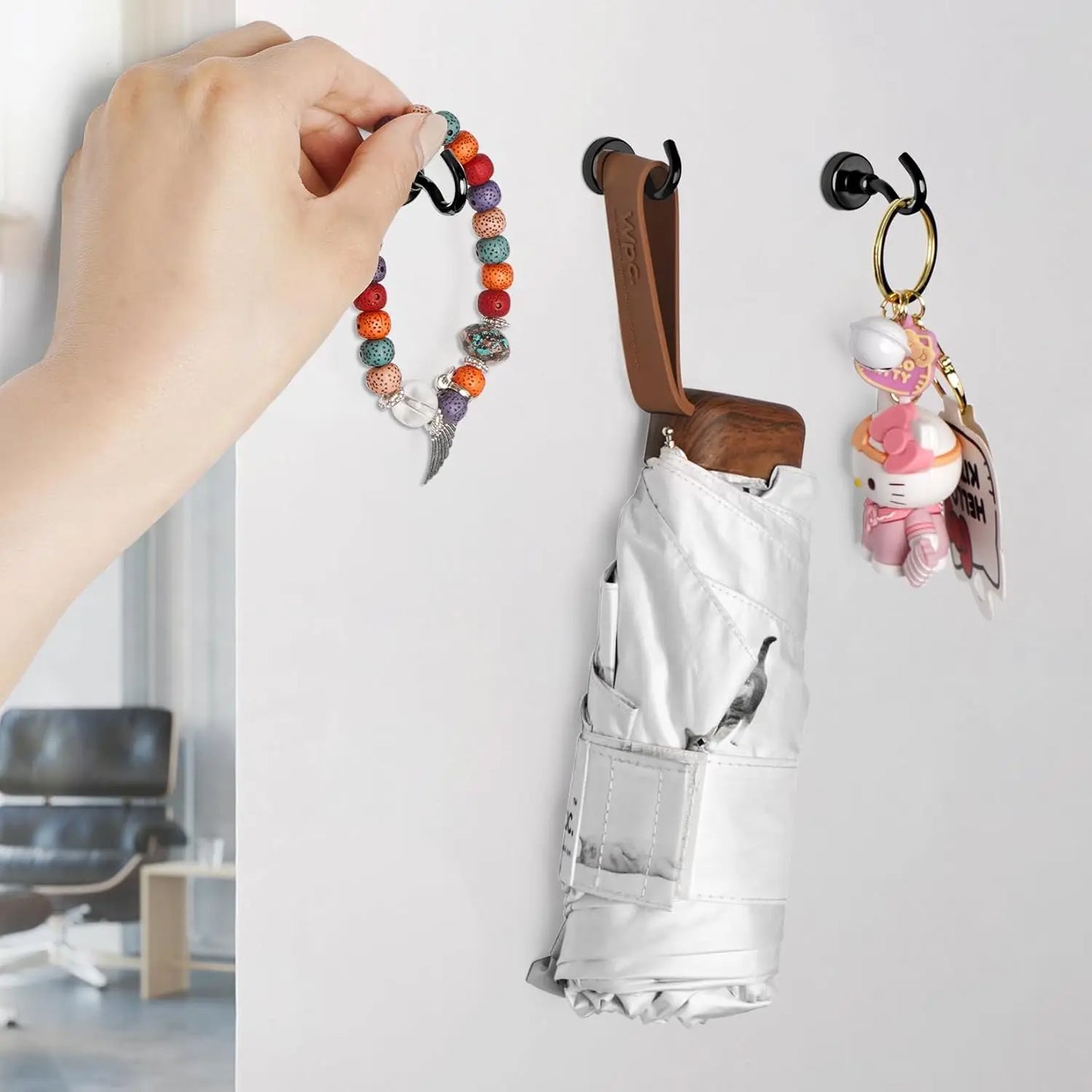 Heavy Duty Magnetic Hooks - No-Drill Wall Organization for Home & Office