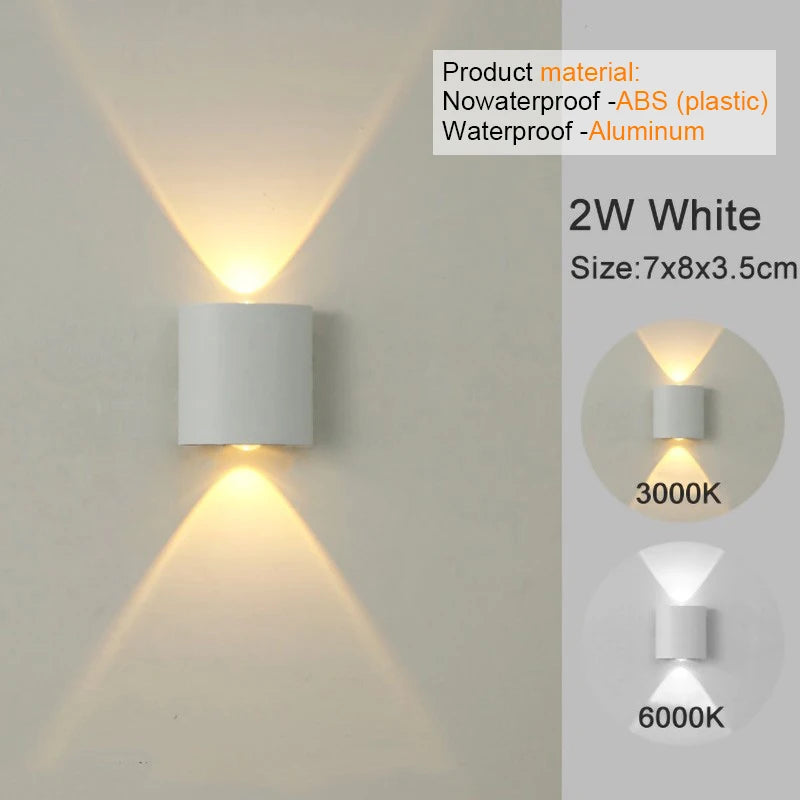 Modern LED Wall Sconces - Up Down Indoor/Outdoor Wall Mount Lights for Living Room & Hallway