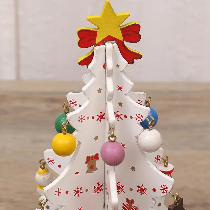 Wooden Christmas Tree Ornament - Creative Desktop Holiday Decor