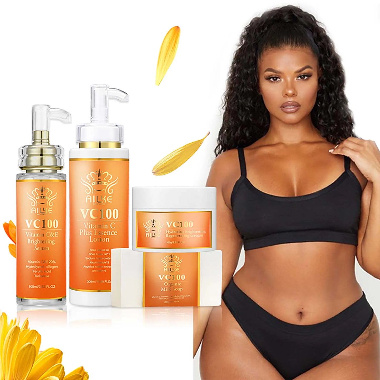 AILKE Vitamin C Brightening Kit - Complete Anti-Aging & Even Skin Tone System for Radiant Glow