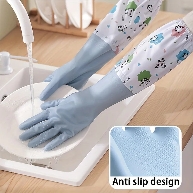 Waterproof Long Sleeve Dishwashing Gloves – Anti-Slip Cleaning & Household Work Gloves