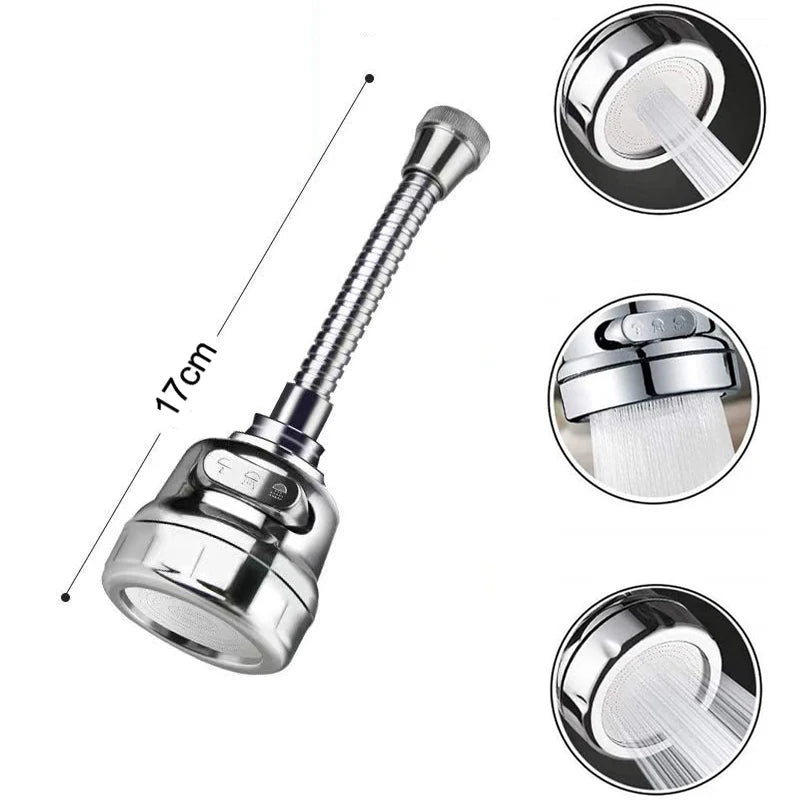 360° Swivel Kitchen Faucet Aerator - 3-Mode Water Saving Spray Nozzle