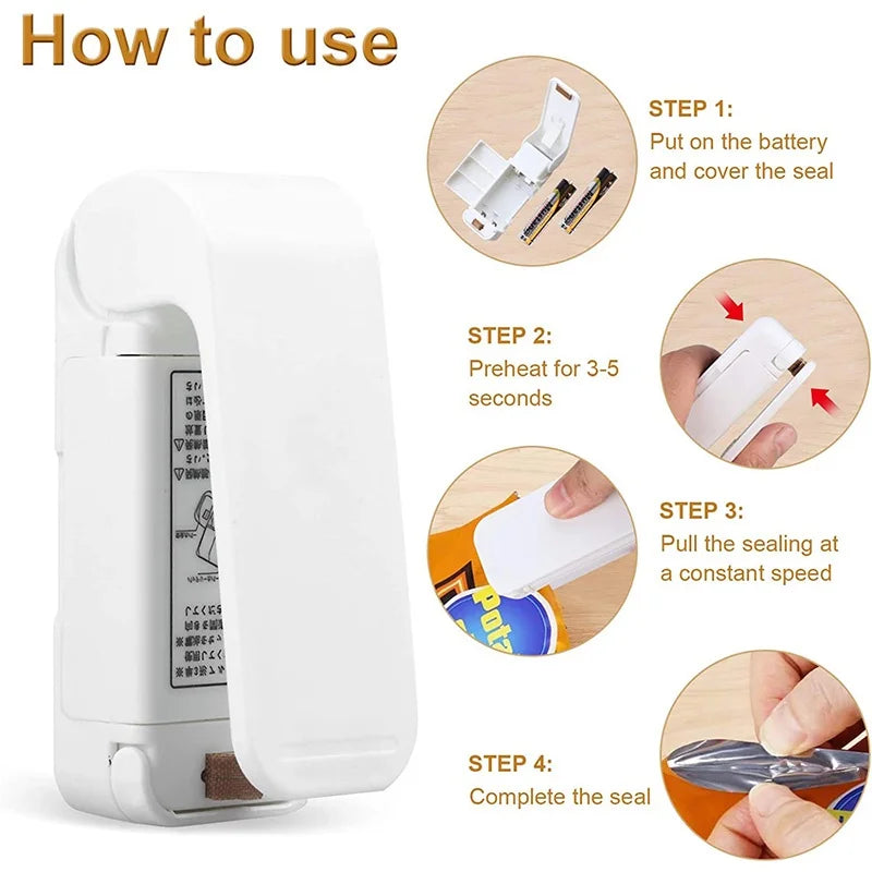 Mini Heat Bag Sealer - Portable Thermal Food Bag Sealing Machine for Kitchen Storage