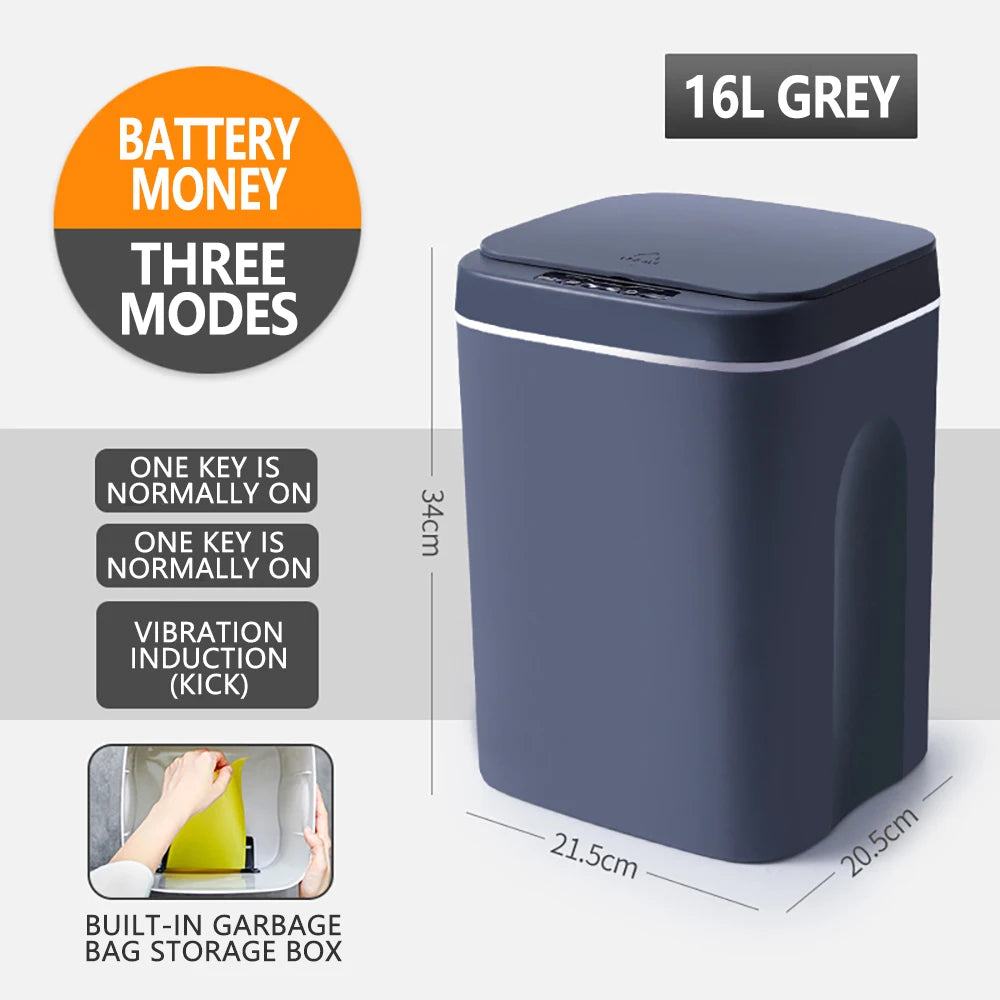 Smart Touchless Trash Can - 12-16L Automatic Sensor Waste Bin