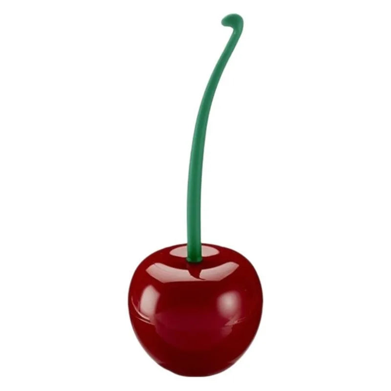 Cherry Toilet Brush & Holder Set - Cute Long Handle Bathroom Decor