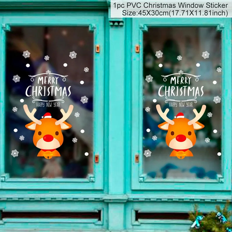 Christmas Window Stickers - Festive Holiday Decals for Home & Kids Room
