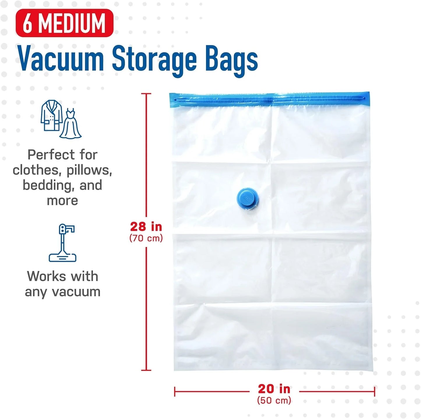 Vacuum Storage Bags with Electric Pump - Increase Storage Space by 80%