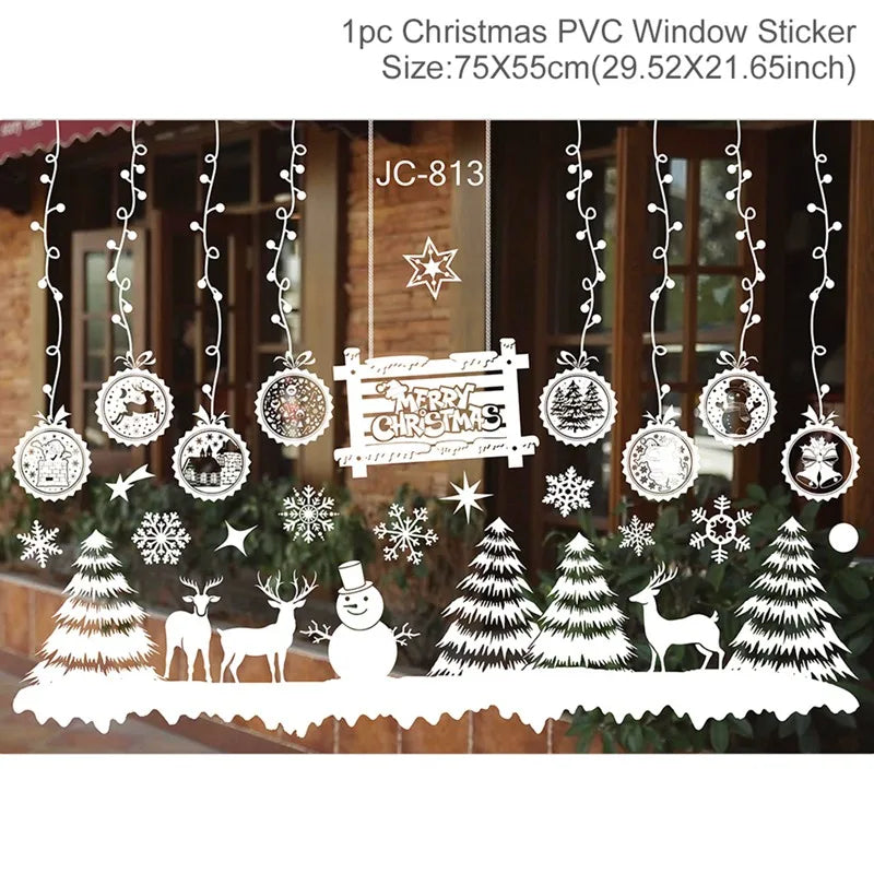 Christmas Window Stickers - Festive Holiday Decals for Home & Kids Room