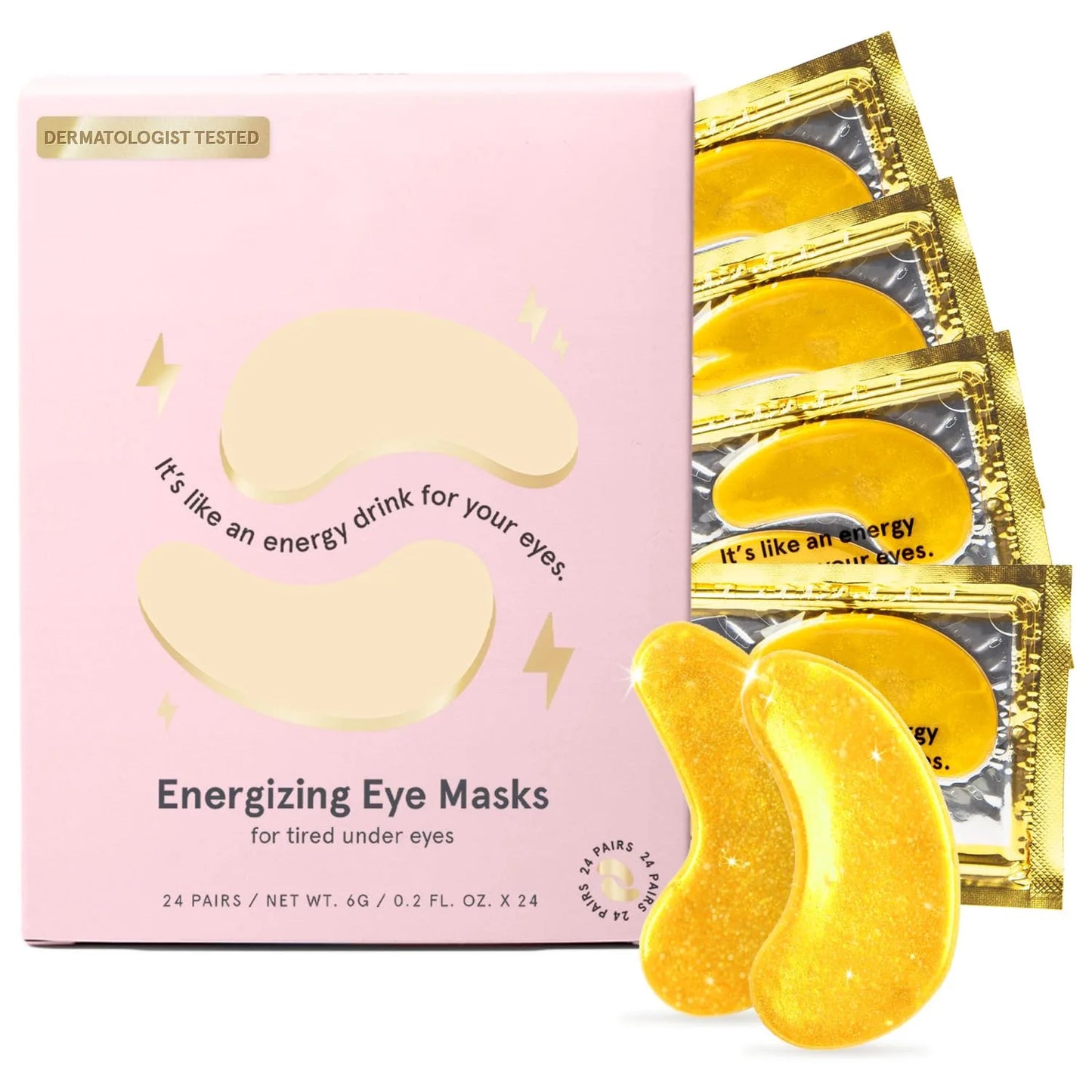 6 Pairs Gold Collagen Crystal Eye Patches - Anti-Aging Under Eye Masks for Dark Circles & Puffiness