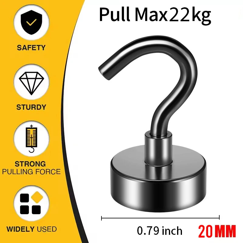 Heavy Duty Magnetic Hooks - No-Drill Wall Organization for Home & Office