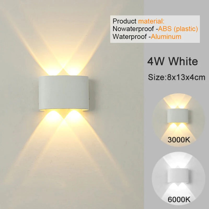 Modern LED Wall Sconces - Up Down Indoor/Outdoor Wall Mount Lights for Living Room & Hallway