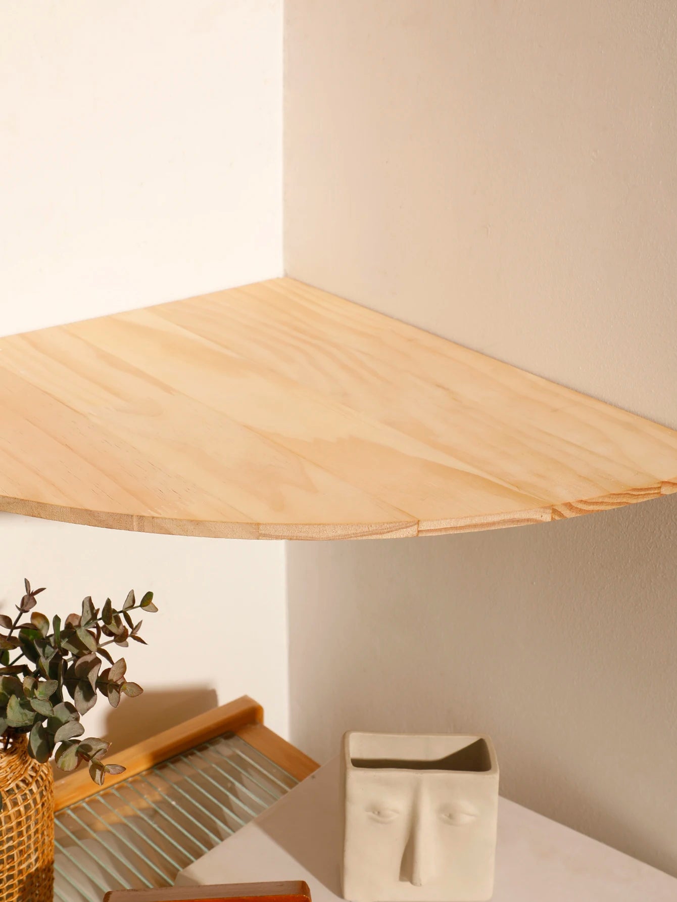 3-Tier Wooden Corner Floating Shelf