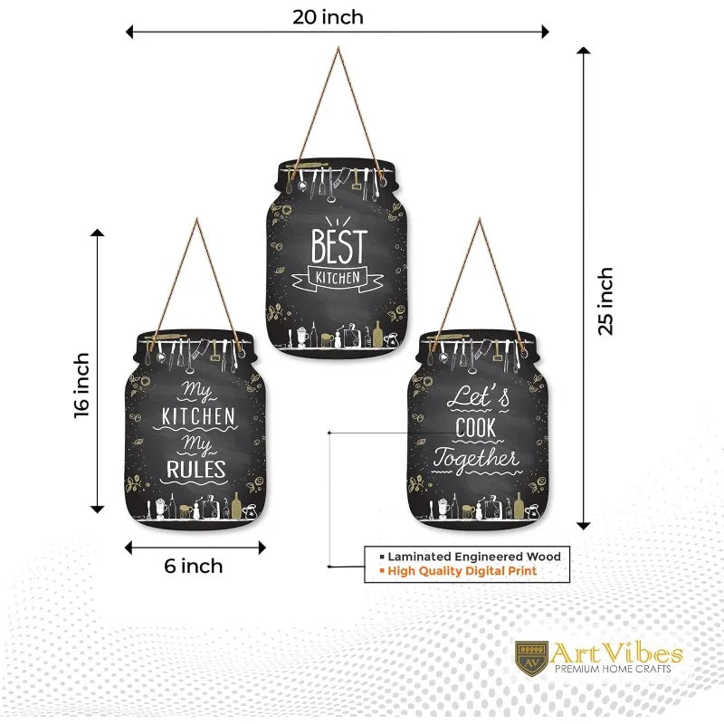 Rustic Kitchen Wall Sign - Wooden Inspirational Quote Decor