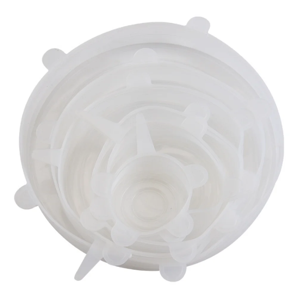 6-Piece Silicone Food Storage Lids - Reusable Airtight Stretch Covers for Kitchen