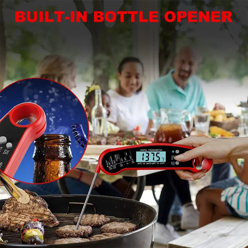 Instant Read Digital Meat Thermometer - Perfect BBQ & Cooking Results
