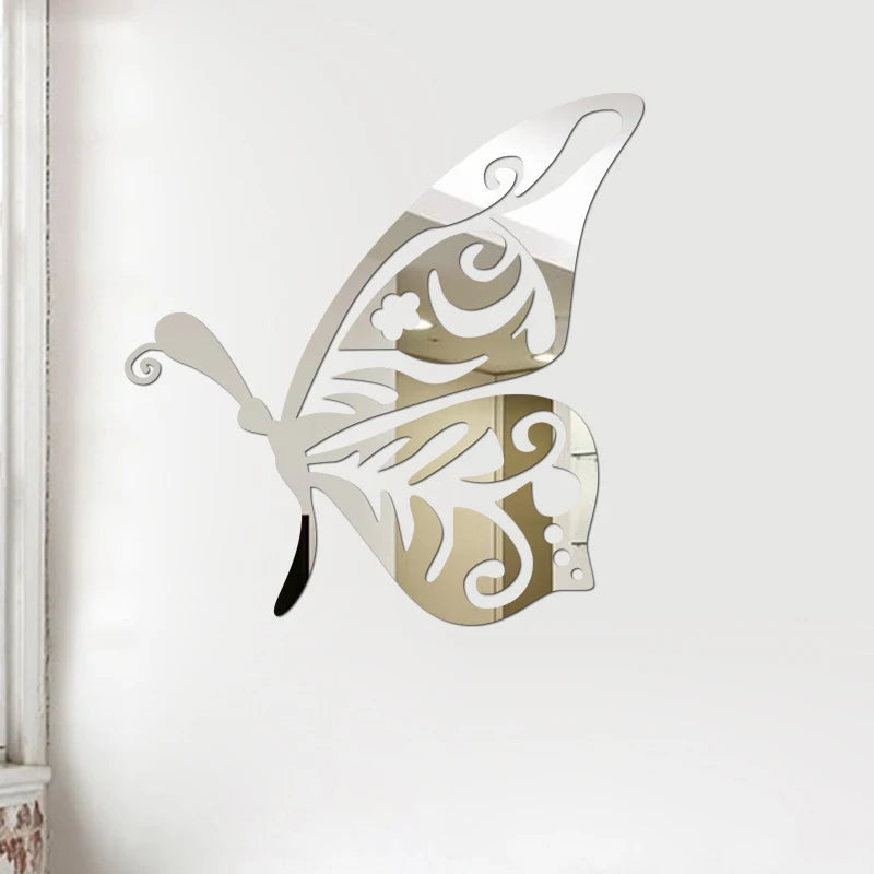 3D Mirror Wall Stickers - Removable Acrylic Letter Decals for Home Décor