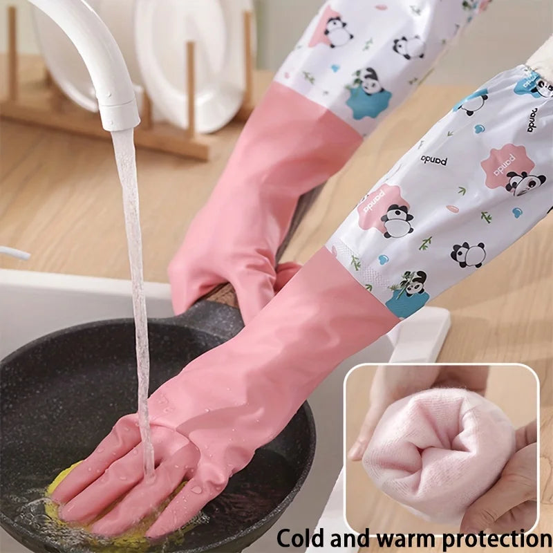 Waterproof Long Sleeve Dishwashing Gloves – Anti-Slip Cleaning & Household Work Gloves