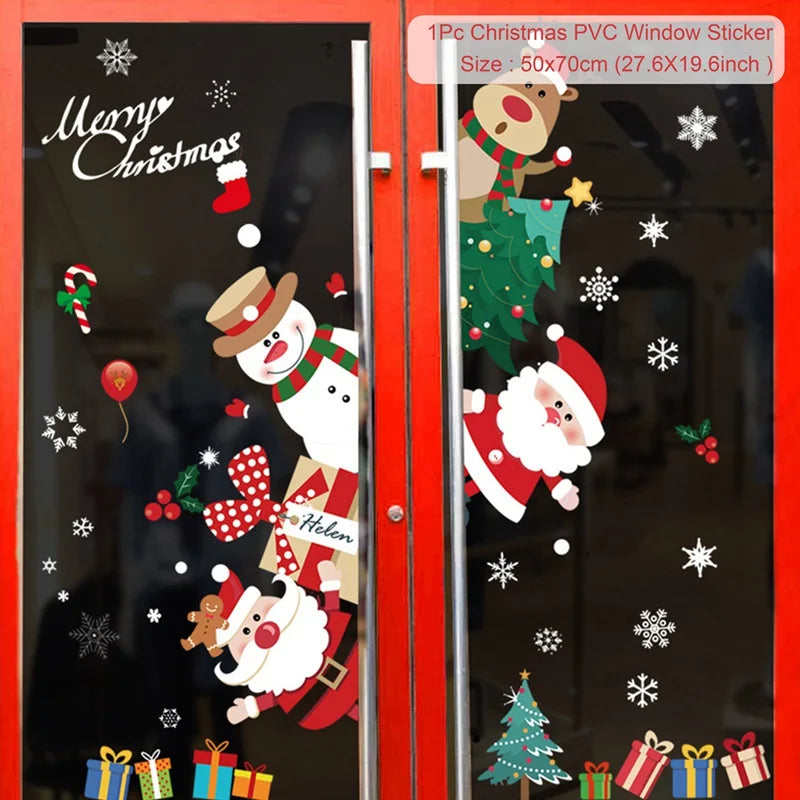Christmas Window Stickers - Festive Holiday Decals for Home & Kids Room